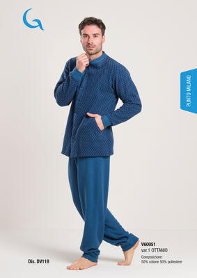 OFFENER PYJAMA HERREN M/L V60051 Tellini S.R.L. Großhandelskleidung